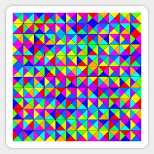 Colorful Squares Triangles Black Lines Sticker